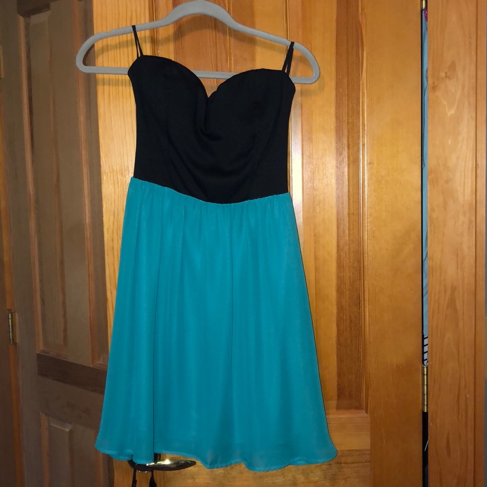 pretty teal strapless
